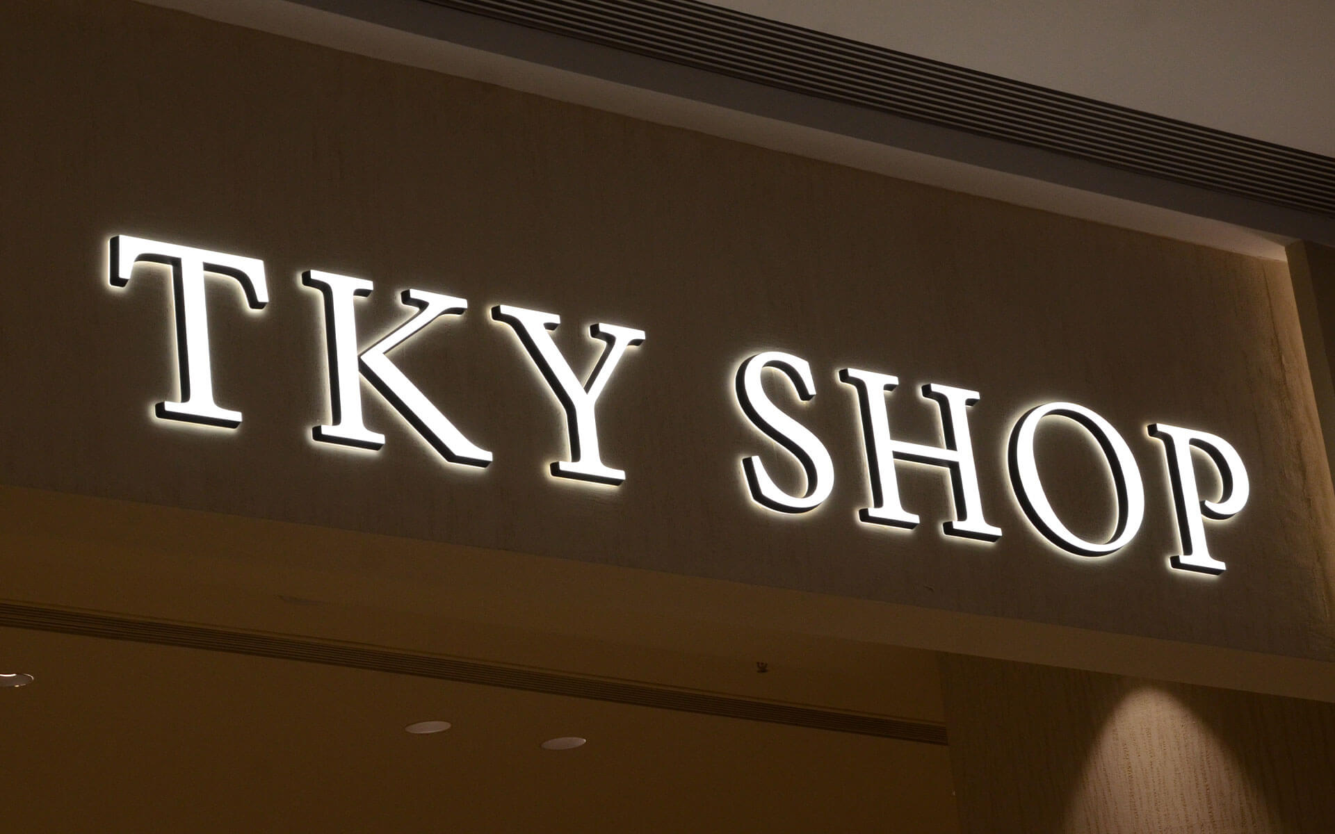 Face and Back-lit Acrylic Channel Letters for Tky Shop