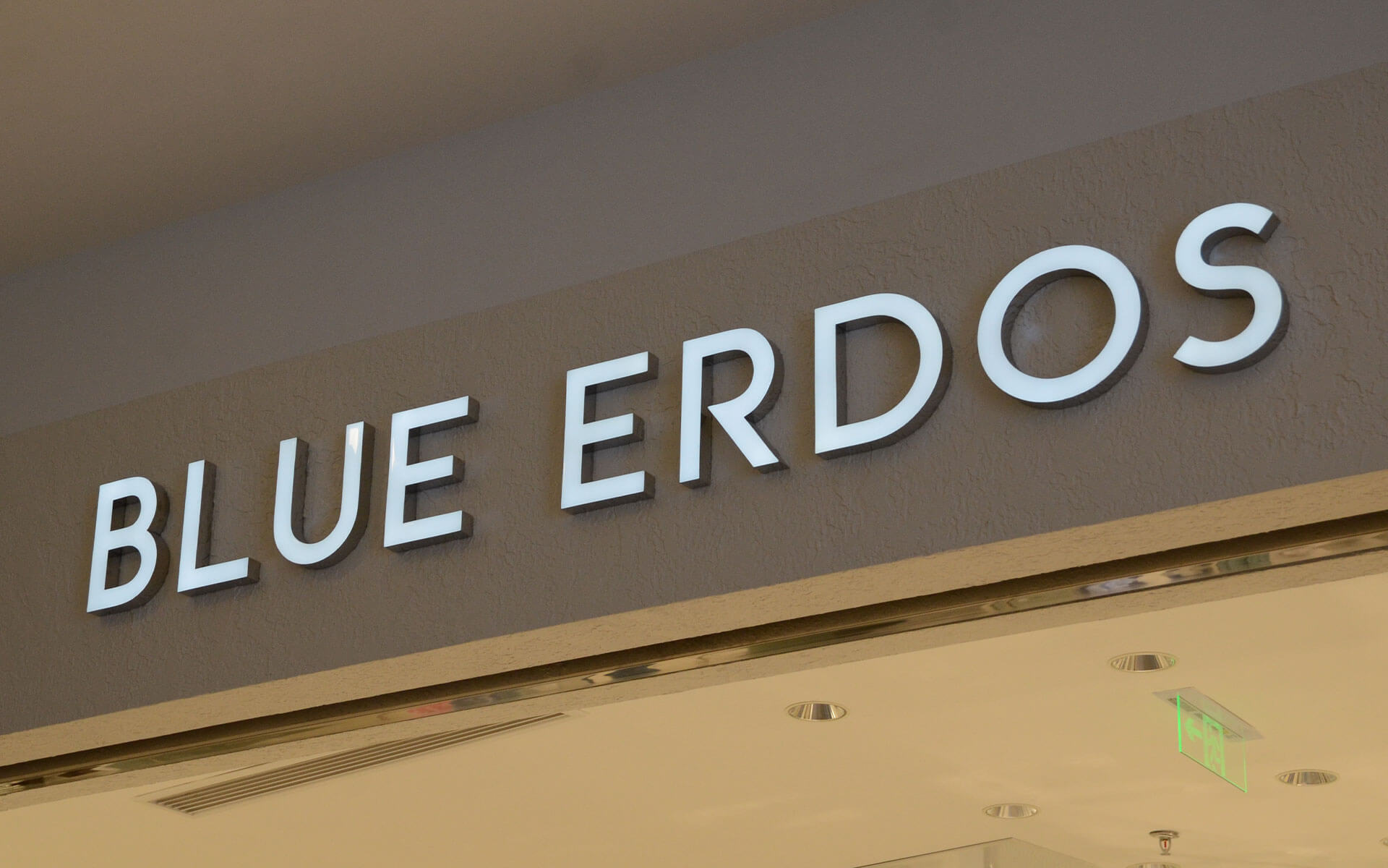 Trimless Face-lit Metal Channel Letters for Blue Erdos